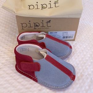 NEW! Pipit “STRIPE” Baby Toddler First Shoes Sky
